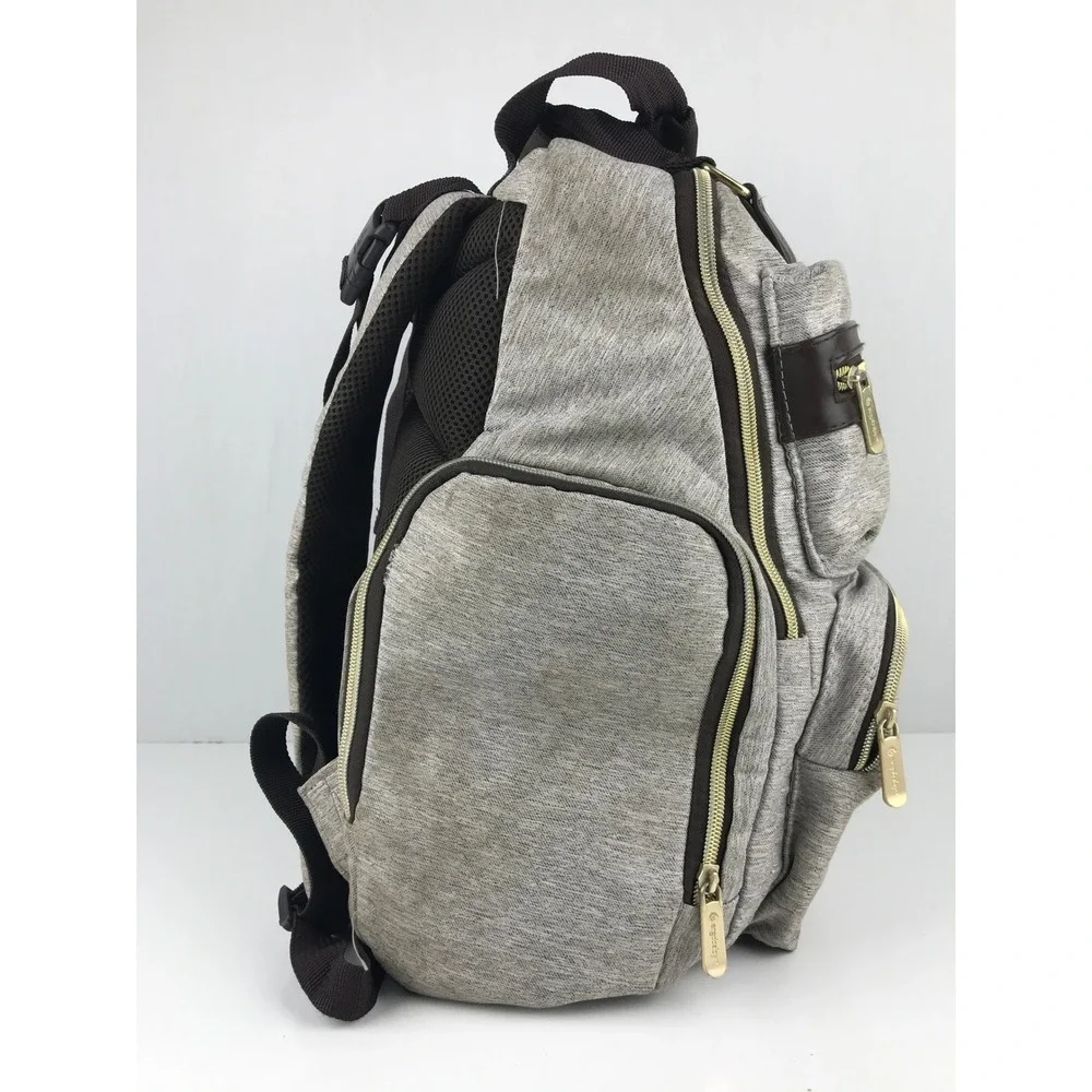 Ergobaby Babyboom Diaper Backpack Gray Insulated‎ Pockets Travel Bag